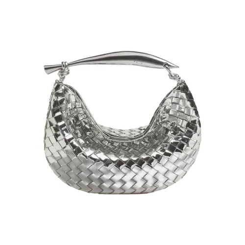 Bottega Veneta Sardine Овчина Сумка Маленькая Женская Серебряная