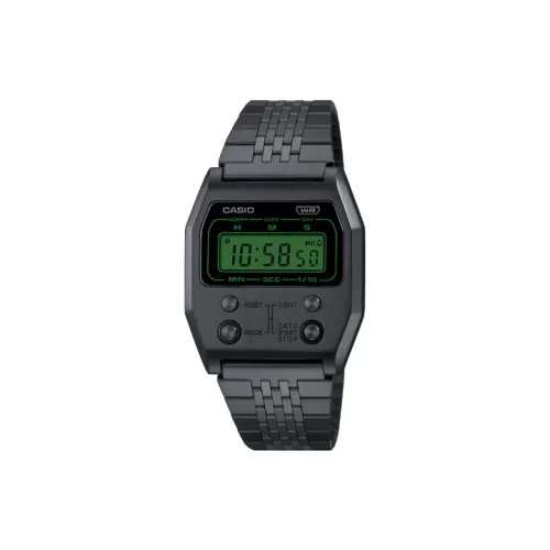 CASIO VINTAGE Series Кварцевый механизм нержавеющая сталь ремешок часы для мужчин зеленый циферблат модель A1100B 1