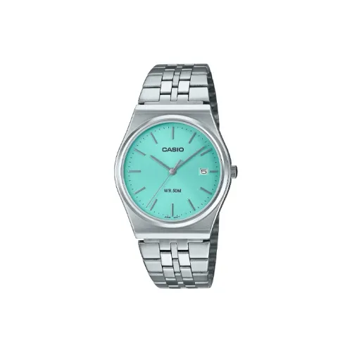 CASIO Кварцевый механизм ремешок из нержавеющей стали женские часы синий циферблат