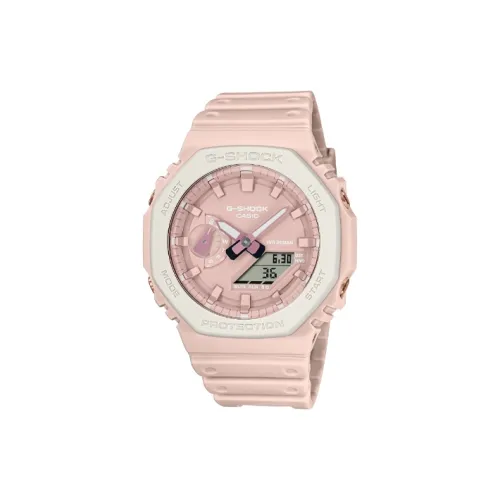 CASIO Кварцевый механизм Смольный ремешок Женские часы Розовый циферблат GA 2110SL 4A7