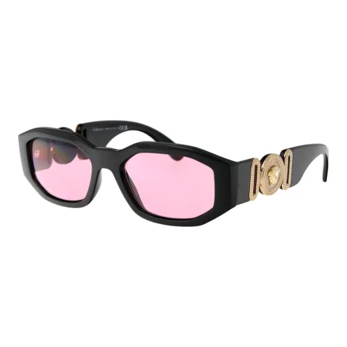 VERSACE Nylon Нерегулярная форма Солнцезащитные очки Мужской Черный