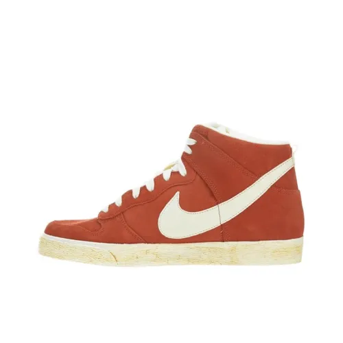 Nike Dunk High Slip-Resistant High Top Скейтборд Кроссовки Унисекс Коричневый Белый