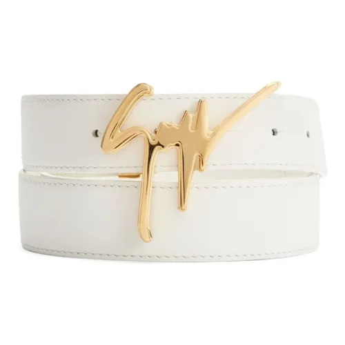 Giuseppe Zanotti GZ Кожаные ремни Мужской Белый Ширина 3,5 см
