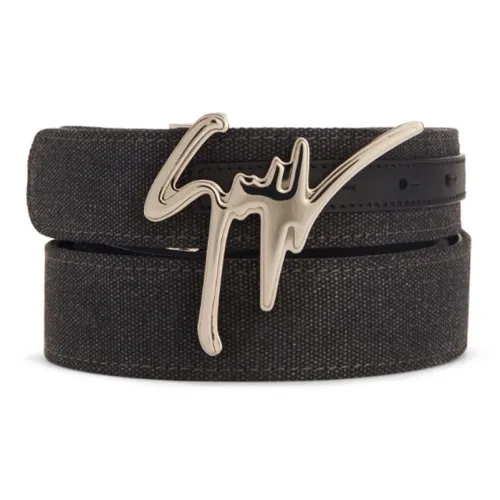 Giuseppe Zanotti GZ Cotton Belt Men's Black 3,5cm Джузеппе Занотти GZ Хлопковый ремень мужской черный 3,5 см