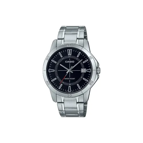 CASIO Кварцевый механизм нержавеющая сталь ремешок мужские часы черный циферблат MTP V004D 1C