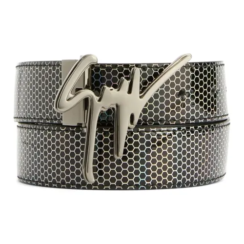 Giuseppe Zanotti GZ Полиэстер Полиуретан Ремень Мужской Черный 3,5 см