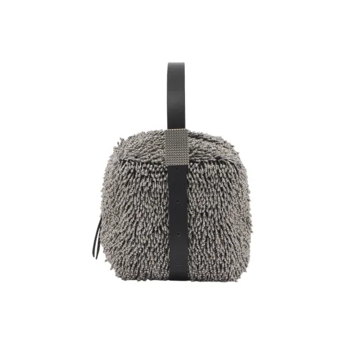 Lanvin Телячья кожа Одно плечо Сумка Женская серебряная и черная