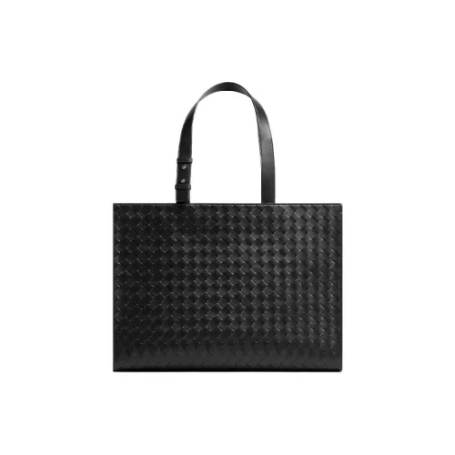 Bottega Veneta Intrecciato Коровья кожа Тоут Сумка Сумка для покупок Сумка Сумка через плечо Мужская Черная