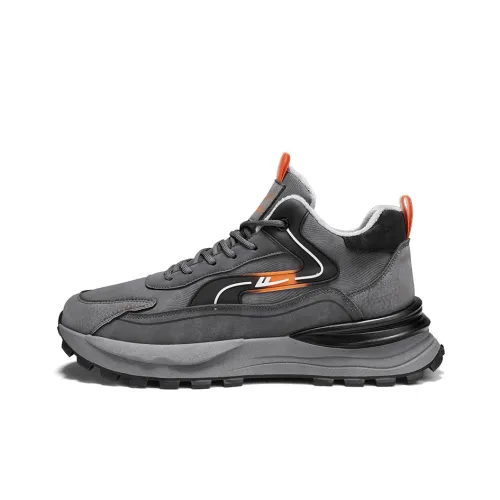 Warrior Амортизация Высота Увеличение Термический Высокий Топ Повседневная Обувь Мужская Серый Черный