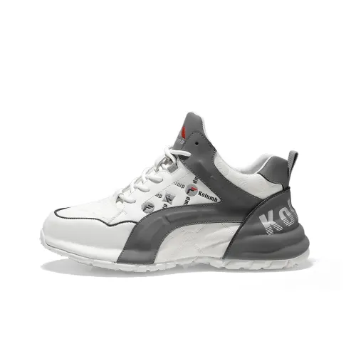 KOLUMB Износостойкий Низкий Топ Casual 4,5 см Мужской Белый Серый