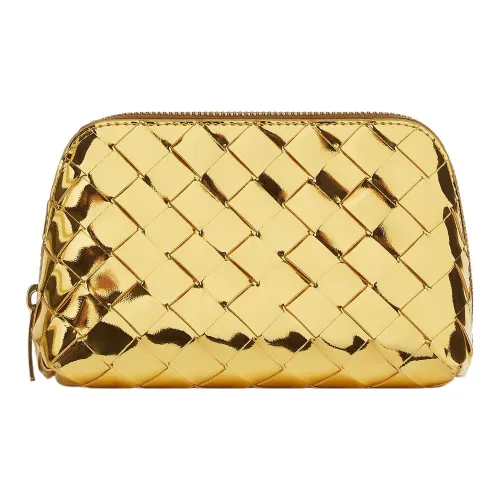 Bottega Veneta Intrecciato Sheepskin Косметичка Женская Gold