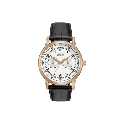 CITIZEN Eco Drive One Series Светильник Кварцевый механизм Естественная кожа Ремешок Часы Мужские Белый циферблат