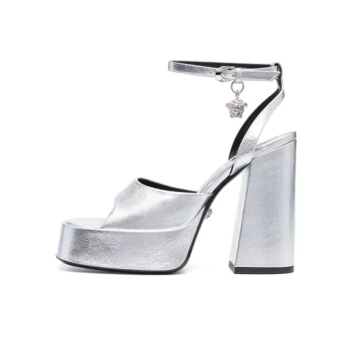 VERSACE Medusa Aevitas One Ремешок Сандалии 12 см Женские Серебристые