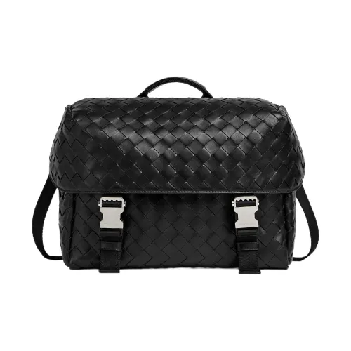 Bottega Veneta Intrecciato Коровья кожа Одно плечо Сумка Средний Мужской Черный