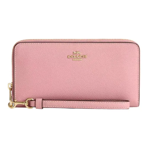 COACH Кожа Запястье Сумка Мелочь Кошелек Кошелек Маленький Женские Золотой Свет Румяна