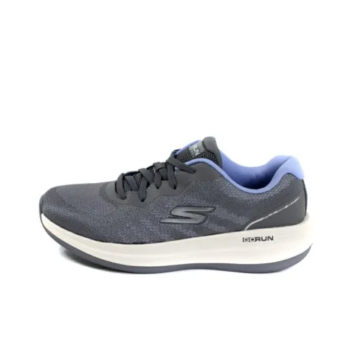 Skechers Износостойкие Дышащие Низкие Кроссовки для Бега Женские Серые Синие