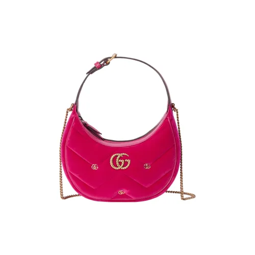 GUCCI GG Marmont Вельветовая Сумка через плечо Мини Женский Темно-розовый