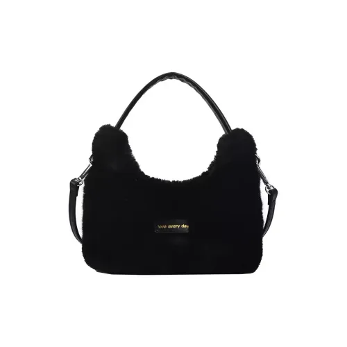 PINK·LAND Плюшевая сумка женская черный хаки фиолетовый белый розовый светлый кофейный