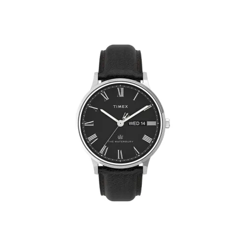 TIMEX WATERBURY Collection Мужские часы Кварцевый механизм Кожаный ремешок 40 мм Черный циферблат TW2U88600