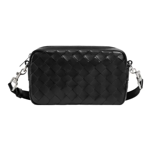 Bottega Veneta Intrecciato Коровья кожа Camera Сумка Сумка через плечо Мини Мужская Черная