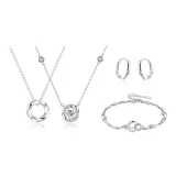 Комплект из 4 предметов [Пара ожерелья + браслет + серьги]