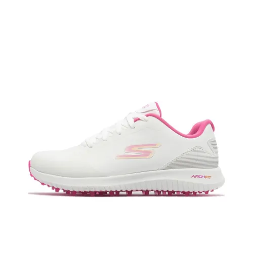 Skechers Go Golf Max 2 Устойчивый к истиранию Дышащая Низкая Обувь для гольфа Женская Белая Розовая