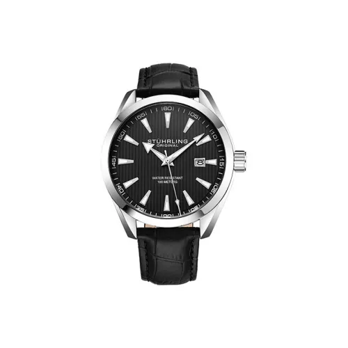 STUHRLING Кварцевый механизм Мужские часы Symphony Collection 42мм*42мм*12мм Черные