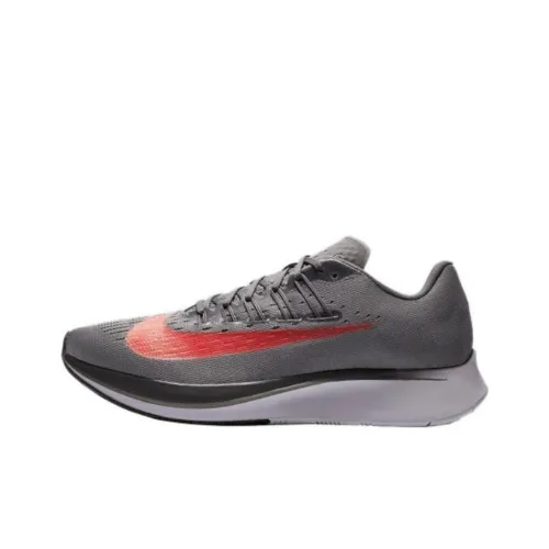 Nike Zoom Fly Shock Absorbers Slip-resistant Low Top Беговые кроссовки Унисекс Серый