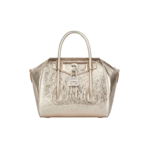 Givenchy Antigona Lock Коровья кожа Сумка через плечо Сумка Мини Женская Пыльно-золотая