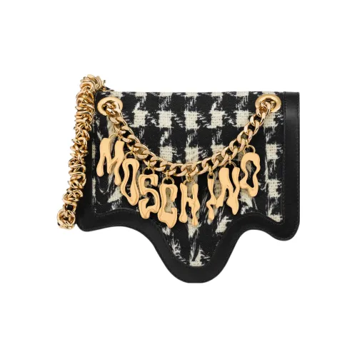 MOSCHINO Шерсть Телячья кожа Плечевая сумка Стандартная Женская Черная