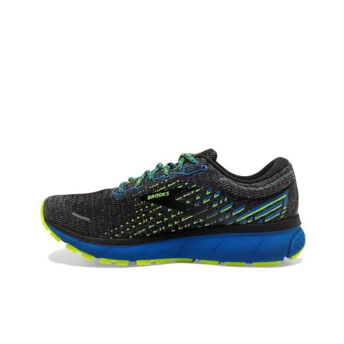 Brooks Ghost 13 Амортизация Низкий Топ Повседневные Беговые Кроссовки Мужские Черные Зеленые