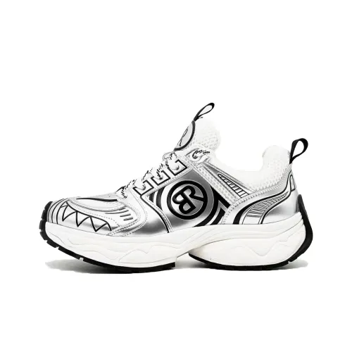 Buzz Robbins Покрытие Support Легкий Дышащий Низкий Топ Повседневная Обувь Мужская Белый Серебряный