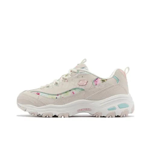 Skechers D'LITES BLOOMING Fields Устойчивые к истиранию Дышащие Низкие Кроссовки с Толстой Подошвой Женские Бежевые