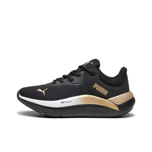 PUMA Softride Амортизация Износостойкие Низкие Кроссовки для Бега Женские Черные