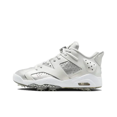 Jordan Air Jordan 6 Нижняя юбка Резистентный Низкий Топ Обувь для гольфа Мужская Серебряный
