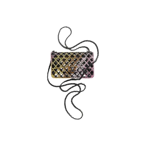 CHANEL Стразы Evening Bag Сумка через плечо Маленькая Женская Черная и Многоцветная