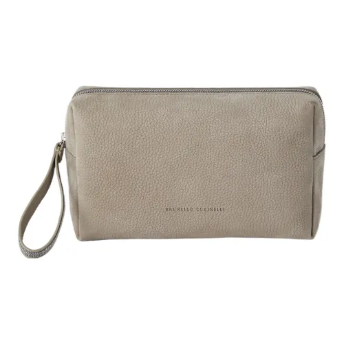 BRUNELLO CUCINELLI Замша Косметичка Сумка для макияжа Клатч Женский Светло-Коричневый