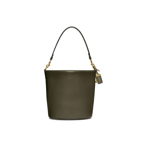 COACH Dakotah Коровья кожа Ведрообразная сумка Сумка через плечо Большая Женская Оливково-зеленая