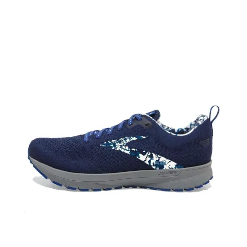 Brooks Revel 5 Амортизация Износостойкие Низкие Кроссовки для Бега Мужские Синие