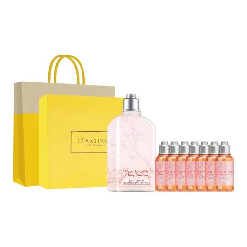 LOCCITANE Сладкий Вишневый цветок Увлажняющий Лосьон Коробка Наборы для ухода с Ароматическими Эффектами 250мл 250мл+35мл*6 Подарочный набор ко Дню Учителя