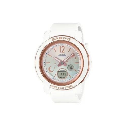 CASIO Baby Кварцевый механизм Смольный ремешок Часы Женские Серебристый циферблат