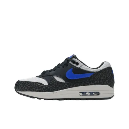 Nike Air Max 1 Амортизация Износостойкий Низкий Топ Повседневная Обувь Мужская Черный Синий