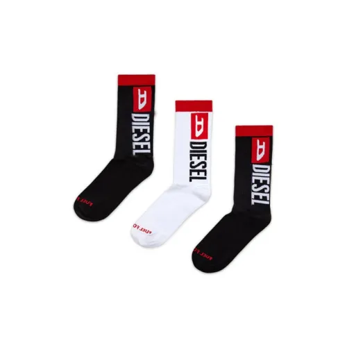 DIESEL 3 пачки черные + белые + черные мужские носки MID до икры