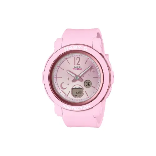 CASIO Малыш G Малыш G Collection Кварцевый механизм Смольный ремешок Часы Женские Розовый циферблат Часы BGA 290DS 4AJF