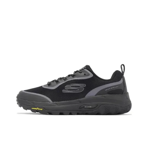 Skechers ARCH FIT SKIP TRACER ARCH FIT SKIP TRACER Устойчивый к истиранию Дышащий Низкий Топ Повседневная обувь Мужская Черная