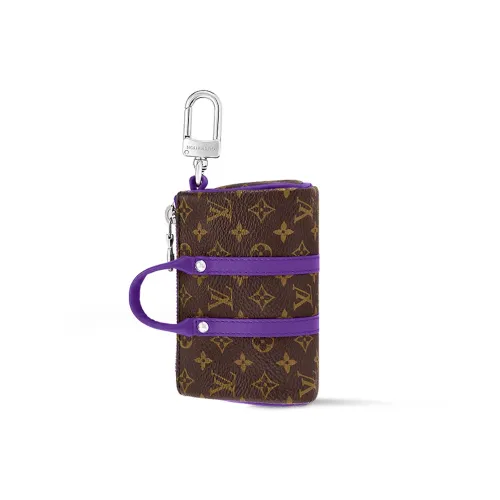 LOUIS VUITTON Keepall Монограмма Покрытый холст с кожаными вставками комбинированный брелок сумка аксессуар мужской фиолетовый