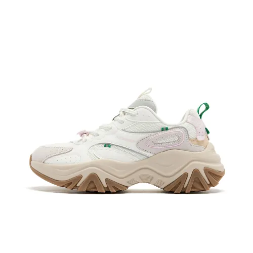 QIAODAN Бьянко Обувь Амортизация Устойчивая к истиранию Легкий Низкий Топ Повседневный Женская Белый Зеленый