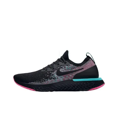 Nike Epic React Flyknit 1 Амортизация Износостойкий Низкий Топ Повседневная Обувь Мужская Черная