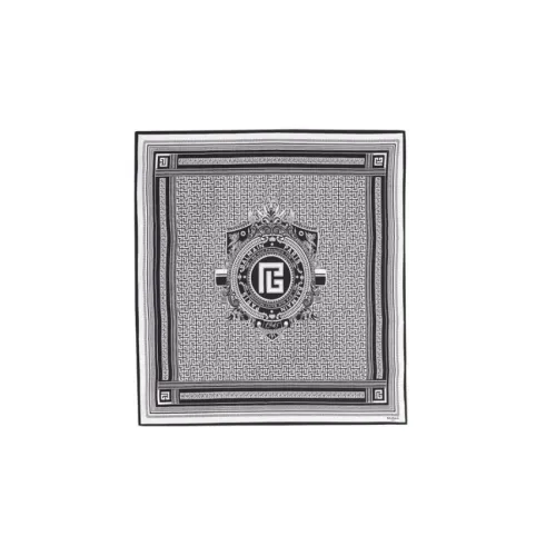 BALMAIN Шелковые шарфы Женские Черный Белый