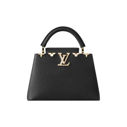 LOUIS VUITTON Capucines Taurillon Кожа Kapusin Через плечо Тоут Сумка Over Одно плечо Женские Черный